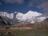 12 05 Lhotse East Face And Everest Kangshung East Face From Kama Valley In Tibet About an hour from Hoppo we came to a wide-open broad grassy spot that Ram told us was Makalu Base Camp, although I�m not aware of any climbs starting from that spot. The view to Lhotse East Face and Everest Kangshung East Face was awesome! On the far left are Pethangtse (6738m), Shartse (7502m), and Peak 38 (7589m, also called Shartse II).